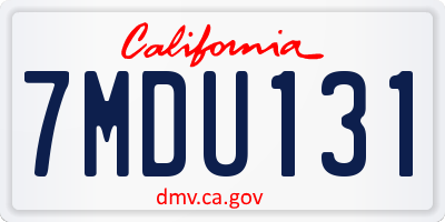 CA license plate 7MDU131