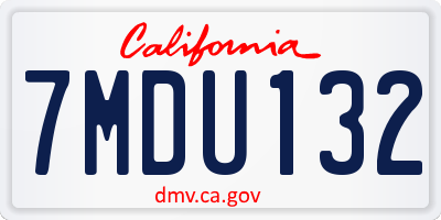 CA license plate 7MDU132