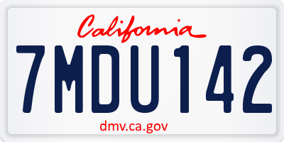 CA license plate 7MDU142