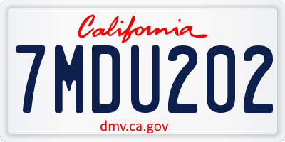 CA license plate 7MDU202