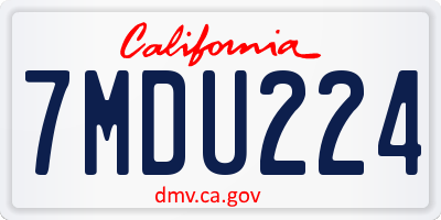 CA license plate 7MDU224