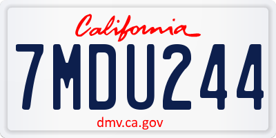 CA license plate 7MDU244