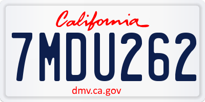 CA license plate 7MDU262
