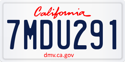 CA license plate 7MDU291