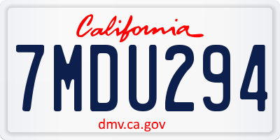 CA license plate 7MDU294
