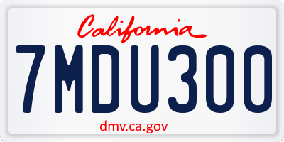 CA license plate 7MDU300