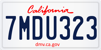CA license plate 7MDU323