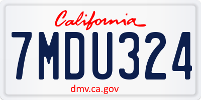 CA license plate 7MDU324