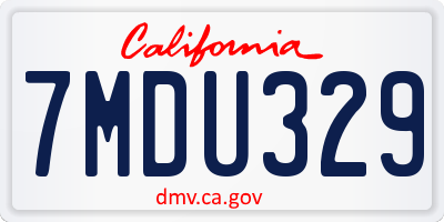 CA license plate 7MDU329