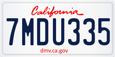 CA license plate 7MDU335