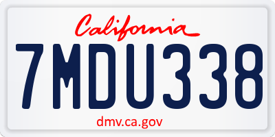 CA license plate 7MDU338