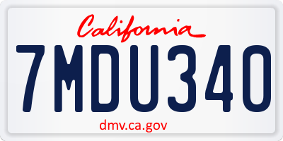 CA license plate 7MDU340