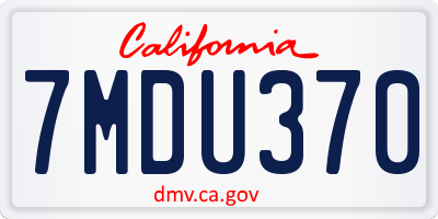 CA license plate 7MDU370