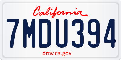 CA license plate 7MDU394