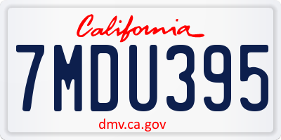 CA license plate 7MDU395