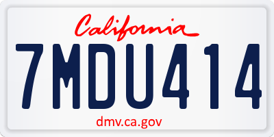 CA license plate 7MDU414