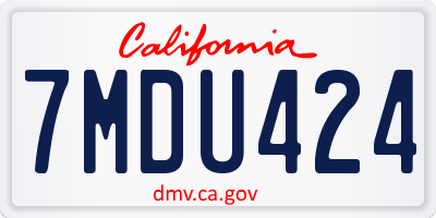 CA license plate 7MDU424