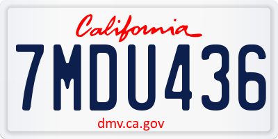 CA license plate 7MDU436