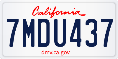 CA license plate 7MDU437