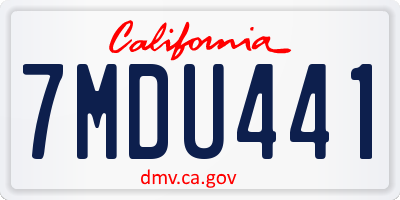 CA license plate 7MDU441