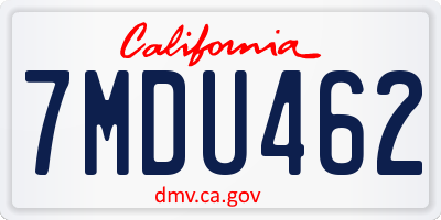 CA license plate 7MDU462