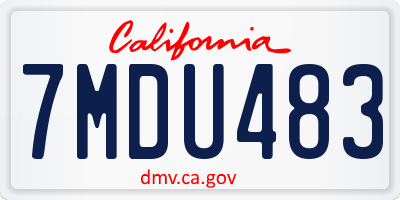 CA license plate 7MDU483