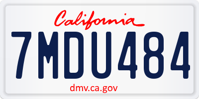 CA license plate 7MDU484