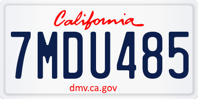 CA license plate 7MDU485