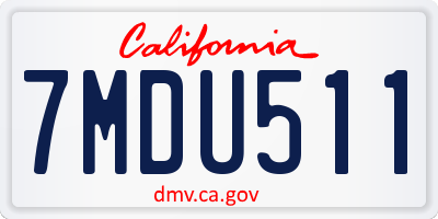 CA license plate 7MDU511