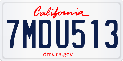 CA license plate 7MDU513