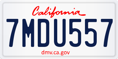 CA license plate 7MDU557