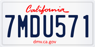 CA license plate 7MDU571