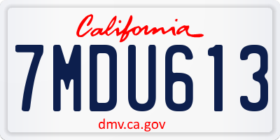 CA license plate 7MDU613