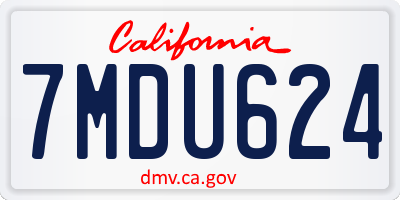 CA license plate 7MDU624