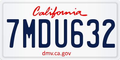 CA license plate 7MDU632