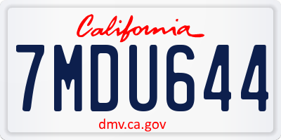 CA license plate 7MDU644