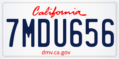 CA license plate 7MDU656