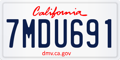 CA license plate 7MDU691