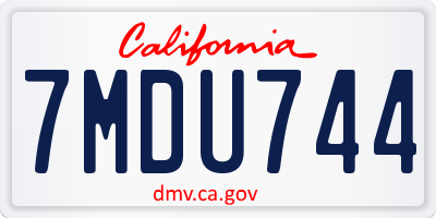 CA license plate 7MDU744