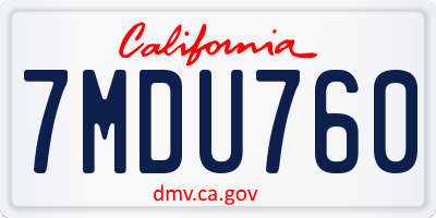 CA license plate 7MDU760