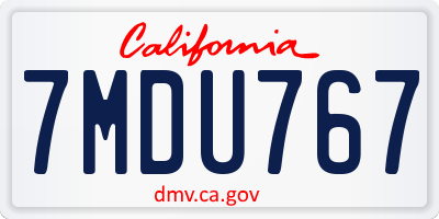 CA license plate 7MDU767