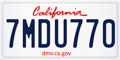 CA license plate 7MDU770