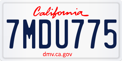 CA license plate 7MDU775