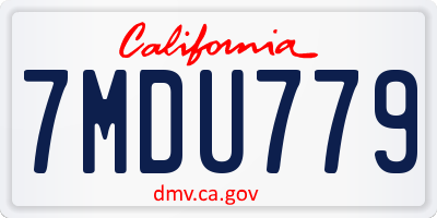 CA license plate 7MDU779