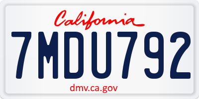 CA license plate 7MDU792