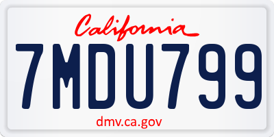 CA license plate 7MDU799
