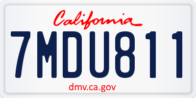 CA license plate 7MDU811