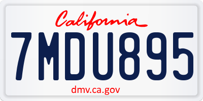 CA license plate 7MDU895