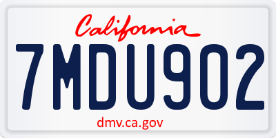 CA license plate 7MDU902