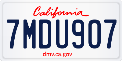 CA license plate 7MDU907